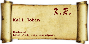 Kali Robin névjegykártya